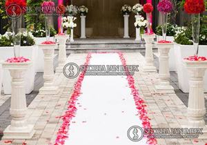 Piedestal de décoration de mariage en fibre, pilier de passage élégant, moderne, simple, doré, renforcé de fibres - Product Image 2