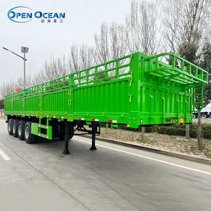 Alta calidad 3 ejes 4 ejes Side Wall Fence Cargo Semi Trailer Company en Shandong Cargo Truck Venta