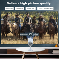 2025 Mini proyector de cine en casa LED portátil Nuevo diseño 1080P Tamaño pequeño con soporte de alta resolución