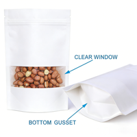 Pochette classique en papier kraft mat avec fenêtre, fermeture éclair supérieure, impression numérique, biodégradable, résistante à l'humidité, pour ingrédients alimentaires industriels