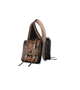 Bolsas de sillín de salto ecuestre de cuero genuino de alta calidad, ropa de equitación occidental mecanizada a mano para caballos - Product Image 1