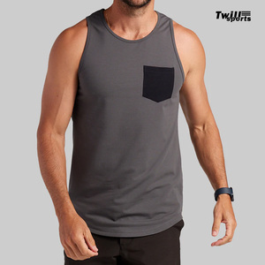 Débardeur de sport pour homme 2026 de haute qualité, style décontracté, coupe musclée, taille XL, avec poche avant, imprimé, tricoté, respirant - Product Image 2