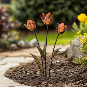 Piquets de jardin élégants en métal inspirés de la nature, parfaits pour soutenir les plantes tout en améliorant la conception du jardin - Product Image 3