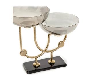 Bol en métal tendance de luxe Pièce maîtresse de table exquise Accent de maison élégant parfait pour l'affichage de la salle à manger - Product Image 4