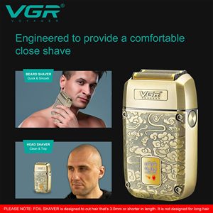 Rasoir électrique sans fil 3-en-1 pour homme, rechargeable, avec grille de rasage et lame de coupe pour le visage, la barbe, le cou, la tête chauve et la peau - Product Image 3