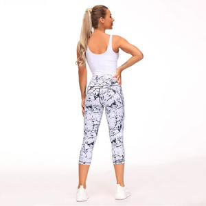 Pantalones de Yoga de cintura alta XL para mujer, mallas deportivas elásticas de secado rápido, logotipo personalizado, entrenamientos de talla grande, estampado de Material Spandex - Product Image 6