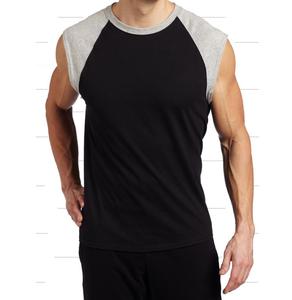 Nouveau design bicolore col ras du cou vêtements de sport maillot de corps en coton sans manches ajusté hommes débardeur pour hommes - Product Image 3