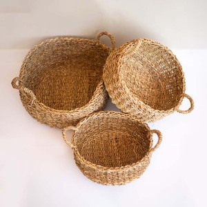 Seagrass storage <b>baskets</b> nesting <b>sea</b> <b>grass</b> <b>basket</b> organizer with handle raffia straw bowls - Product Image 3