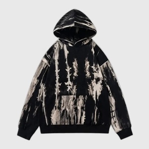 Sweats à capuche en coton de haute qualité Boxy Drop Shoulder No String Tie Dye Hoodie pour homme - Product Image 5