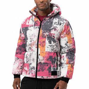 Blouson d'hiver pour homme, chaud, respirant, coupe-vent, couleur personnalisée, logo frontal, impression numérique, vêtements de rue tendance - Product Image 2