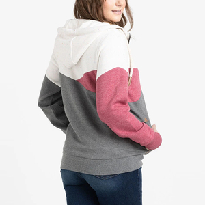 Sudadera con Capucha Personalizada con Diseño Propio, Servicio OEM ODM, para Mujer, con Bloques de Color, Invierno, Ecológica, con Cierre, Nueva Colección 2024 en Venta - Product Image 2