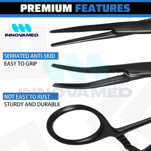 คีมล็อกห้ามเลือดเครื่องมือผ่าตัดด้วยมือแบบใช้ซ้ำได้รูปทรงโค้งแข็งแรงทนทานกันลื่น - Product Image 5