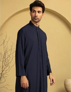 Vêtements islamiques pour hommes, thobe à col rond, thobes personnalisés à franges, respirants, musulmans, thobe saoudien, Moyen-Orient, manches longues, jubba - Product Image 5