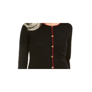 Maglione a Righe con Bottoni a Maniche Lunghe da Donna Karen Scott Nero Taglia Media - per l'Autunno - Product Image 5