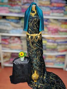 Elegant Evening Gown for Women <b>100</b>% <b>Silk</b> Plain Eco-Friendly Wedding Party Wear Maqbal Somali Velvet Dirac Twill Slub Jacquard - Product Image 6