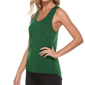 Camisetas de entrenamiento con patrón sólido de Color personalizado de Color verde, camisetas sin mangas informales de algodón/fibra de bambú de talla grande para mujer de Pakistán - Product Image 6