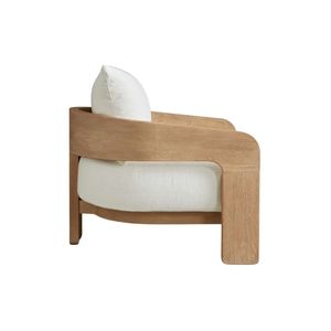 Fauteuil de salon extérieur en teck massif Novara The Plaza, chaise de luxe pour hôtel, resort, patio, jardin, mobilier sur mesure Indonésie - Product Image 2