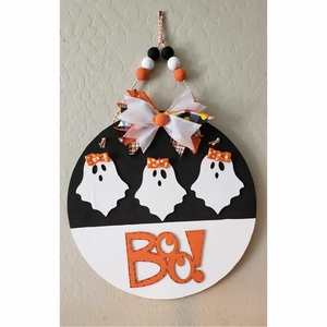 Adornos colgantes de fantasmas bonitos superventas para decoración MDF hecho a mano adorno de Halloween adornos espeluznantes de lujo personalizados - Product Image 6