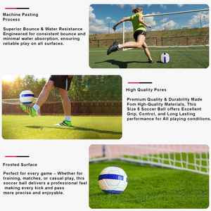 Balón de Fútbol de la Premier League, Azul y Morado, Tamaño 5, Estilo de Entrenamiento, con Cámara de Goma Clásica, Empacado en Caja - Product Image 4