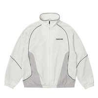 Blouson bomber coupe-vent personnalisé zippé en coton délavé imprimé vintage réversible pour homme
