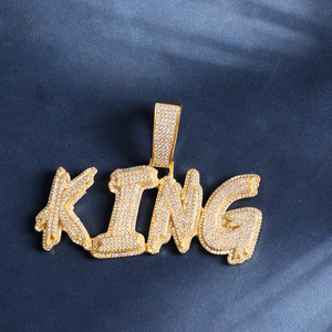 จี้เพชรโมอิสซาไนต์ทรงคิงแบบสั่งทำพิเศษจาก Sarva Jewels ชุบทอง 14K 18K เงินแท้ 925 สำหรับผู้ชาย ได้รับการรับรองจาก IGI เหมาะสำหรับงานปาร์ตี้สไตล์ฮิปฮอป - Product Image 2
