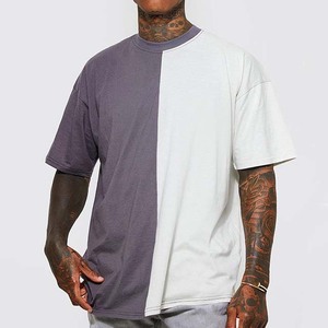 Ropa de hombre de manga corta con diseño de logotipo personalizado OEM de color de contraste, camisas de talla grande para hombre, ropa de calle de algodón y poliéster, todas las tallas - Product Image 2