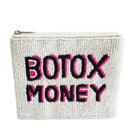 Exclusif élégant fait à la main perlé BOTOX MONEY broderie Mini sac à fermeture éclair haut de gamme haut de gamme dernier à la mode de l'Inde