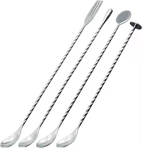 Hot Selling Reusable Stainless Steel Beverage Stirrer Spoons with Long Handle Green Color for Home Kitchen Office - Product Image 6