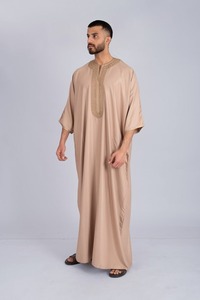 Ropa Islámica Masculina Más Vendida, Estilo Modesto, Thobe Jubba, Precio al por Mayor, Ropa Casual Musulmana Árabe en Existencia - Product Image 6