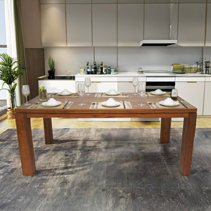 Mesa de cocina acabado liso borde vivo rico marrón hecho en Vietnam resistente a los arañazos resistente y resistente | WT505P6 - Product Image 4