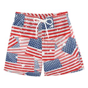 Short de bain pour homme avec logo personnalisé Short de plage à séchage rapide de 5 pouces Short de bain en polyester 100% respirant avec motif imprimé - Product Image 1