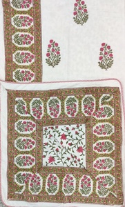 Jaipur เตียงเดี่ยวทำจากผ้าฝ้ายเนื้อนุ่มทำด้วยมือทำจากผ้า100% พิมพ์ลาย dohar แบบดั้งเดิม - Product Image 5