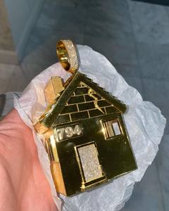 ทองขาว14K 3ชิ้นจี้เพชรโมอิสอัลเลาะห์ทรงเสน่ห์สไตล์ฮิปฮอปของผู้ชาย - Product Image 4