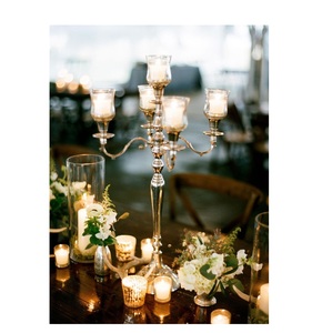 Hot Selling Customized Aluminium Candelabra Five Headed <b>Candle</b> Holder with Black Finishing for Home and Wedding Decoration - Product Image 5