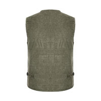 Service OEM – Gilet de travail robuste pour homme, multi-poches, col en V, en toile de coton, idéal pour l'extérieur – Collection été