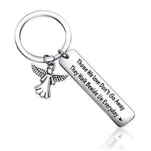 Sympathy Keychain logo We Love Don't Go Away They Walk Beside Us Everyday Keyring souvenir Loss Of Loved Family Metal key chian