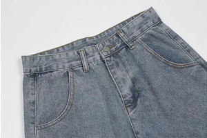 Jeans de Mezclilla Rectos de Algodón 100% para Hombre, Estilo Hip Hop, Bordados, Transpirables, de Peso Medio, Estilo Novio, Recubiertos, Personalizados OEM - Product Image 4