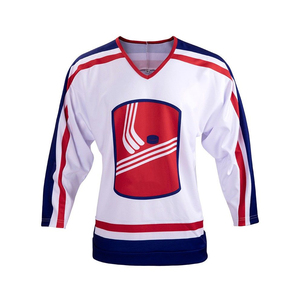 Maillot de hockey sur glace pour homme adulte OEM - 100% polyester, impression personnalisée, nom de l'équipe, séchage rapide, respirant, évacuation de l'humidité - Product Image 1