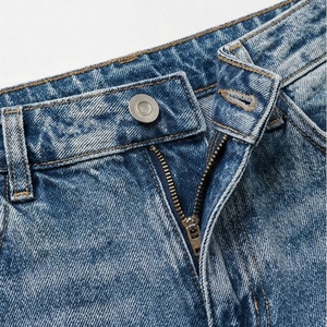 Jeans en denim déchirés décontractés pour femmes en gros, coupe ajustée, taille plus, poches, taille haute, trous, nœud, pantalon de streetwear haut de gamme - Product Image 4