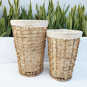 New Arrival Eco-Friendly Multi-Purpose Water Hyacinth Handcrafted Natural Color Simple Design Clothing Storage <b>Basket</b> Vietnamese - Product Image 6