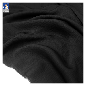 YX1133 65-Inch Width 160gsm Black <strong>Nida</strong> Wrinkle <strong>Fabric</strong> Woven 100% Polyester Soft Crepe Chiffon Arabic Clothing <strong>Fabrics</strong> - Product Image 5