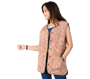 Chaqueta de algodón hecha a mano, chaqueta estampada a mano, ropa de invierno reversible de algodón, chaqueta acolchada, abrigos sin mangas acolchados de algodón - Product Image 3