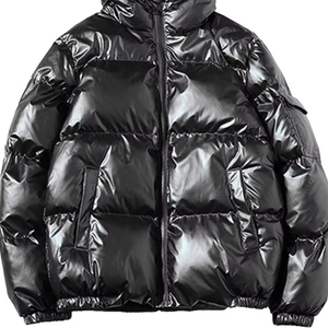 Nueva Chaqueta de Plumón Brillante para Hombre, Chaqueta de Invierno con Capucha, Chaqueta de Burbuja Brillante para Hombre - Product Image 1