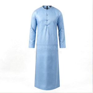 Stylish Arabic Thobe for <b>Men</b> Classic Casual Cotton Long Kurta Traditional Wear Long Sleeve Ankle Length Design with Round Neck - Product Image 3