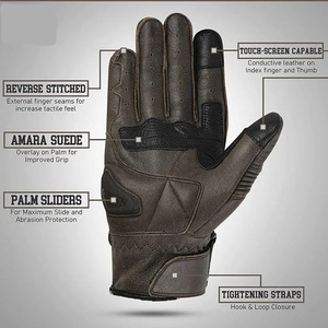 ถุงมือมอเตอร์ไซด์หนังแท้สำหรับผู้ชายผู้หญิงถุงมือมอเตอร์ไซด์สำหรับแข่งรถมอเตอร์ไซด์ออกแบบโลโก้ได้ตามต้องการ - Product Image 4