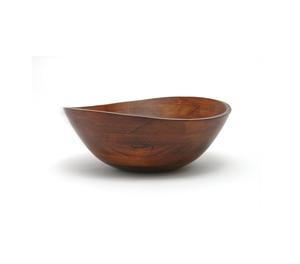 Tazón de servir de madera hecho a mano, ideal para refrigerios diarios, con textura lisa y pulida, estilo rústico. - Product Image 1