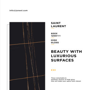 Azulejos de porcelana pulida de mármol dorado negro Laurent de lujo, baldosas interiores brillantes de 600x1200mm para comedor, antideslizantes - Product Image 1