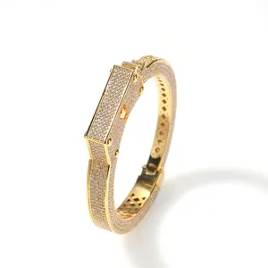 Bracelet exclusif en cuivre et zircon, style punk rétro, menottes, bijoux tendance hip-hop pour les amoureux, cadeau tendance - Product Image 6