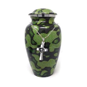 2 Urnas Funerarias Plateadas para Adultos, Artesanía en Aluminio y Latón con Acabado de Esmalte Azul, Urna para Guardar Cenizas Humanas, Recuerdo, Tarro Metálico Artesanal - Product Image 5