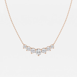 Collar de Cadena con Siete Piedras de Diamantes Cultivados en Laboratorio, Corte Redondo, 4 Quilates, Estilo Demi Eternity, para Mujer, Joyería Elegante para Uso Diario - Product Image 2